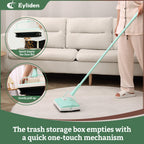 Eyliden X-Large Carpet Sweeper - Quiet Manual Sweeper for Carpets & Rugs | 1 Extra Refill Roller Brush | Non-Electric, Hand Push, Quietly Cleans Debris and Messes, Restaurant Roller Broom, Mint