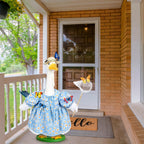JcHrmers Butterfly Catcher Porch Goose Outfits Summer Goose Outfit Cute Lawn Goose Clothes Fits 23" Cement Plastic Goose Statue for Outdoor Garden Yard Patio Art Decor