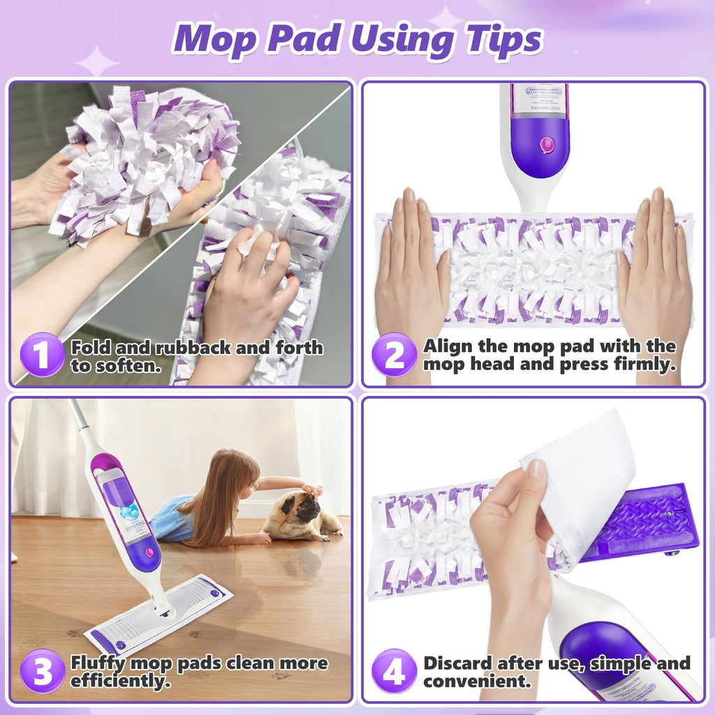 EHADOO Mop Pads Refills for Swiffer Power Mop: 20 Pcs Wet Dry Disposable Pad for Multi-Surface Floor Cleaning - Mopping Replacement for Tile Hardwood - Sweeping Cloths for Home Kichen