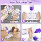 EHADOO Mop Pads Refills for Swiffer Power Mop: 20 Pcs Wet Dry Disposable Pad for Multi-Surface Floor Cleaning - Mopping Replacement for Tile Hardwood - Sweeping Cloths for Home Kichen