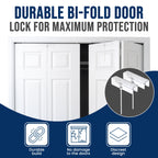 (2- Pack) - Safety Innovations Bi-fold Door Lock - Closet Protection Child and Pet Proof Bi-fold Door Lock - Tool-Free Installation - Unbreakable Clear Polycarbonate - for 1 3/8" Thick Wood Doors