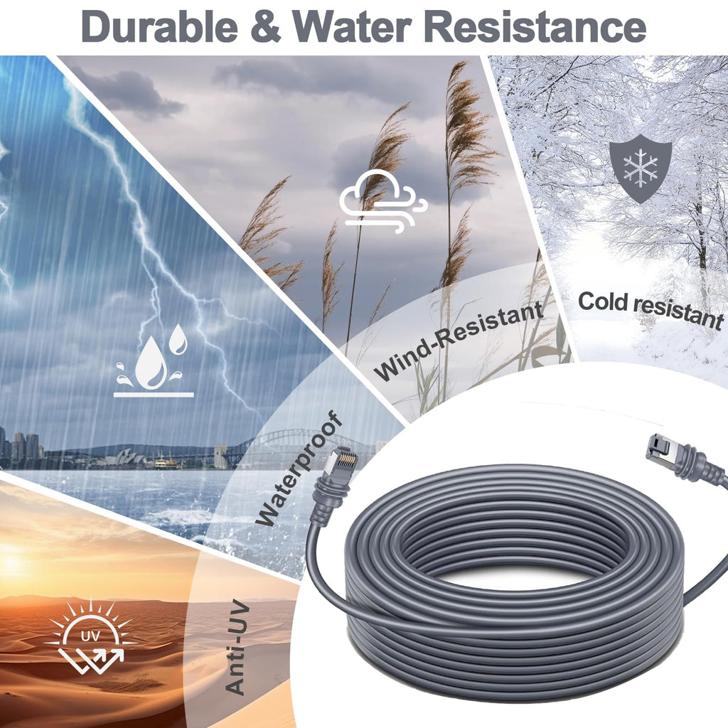 ALL- LUCKY Starlink Cable, 150FT/46M Starlink Gen 3 Cable for Replacement Starlink Cable Routing Kit, Waterproof Starlink Mini/Extension/Ethernet Cable Accessories (Gray)