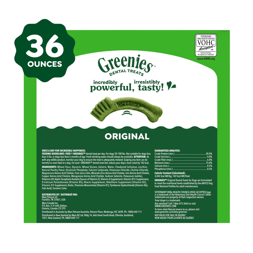 Greenies Large Natural Dental Dog Treats, Original Flavor, 24 Count