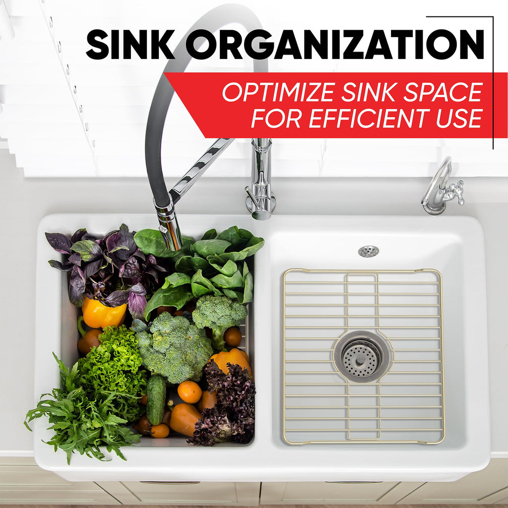Better Houseware Sink Protectors for Kitchen Sink, Protective Metal Grid, 12x10.25x1 inches, Black Kitchen Sink Mat to Shield Sink Base from Scratches, Rust-Resistant Coating, S