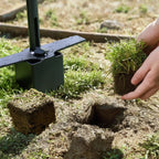 Colwelt Sod Plugger Tool 36-INCH, Grass Plug Tool 3 x 3 Square with Serrated Base, Bulb Planter Tool Long Handle with Dual Pedals & Easy Foot Ejector, Sod Turf Cutter for Lawn Planting Grass Repair