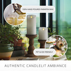 Luminara - Flameless LED Battery Operated Flickering Pillar Candles - White - Pack of 1-3x4.5 - Realistic Moving Flame Real Wax Indoor/Outdoor Decor