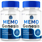 (2 Pack) Memo Genesis Capsules, Official Memogenesis Brain Health Support Pills with All Natural Ingredients, Advanced Brain Energy Supplement with Max Strength Vitamins for Women & Men (120 Capsules)