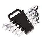 Amazon Basics 72-Tooth Ratcheting Combination Wrench Set, Chrome Vanadium Steel Flex Head, 5-Piece Metric, 180° Flexible