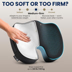5 STARS UNITED Seat Cushion - Memory Foam for Tailbone Pain Relief - Ergonomic Support for Coccyx, Sciatica & Butt - Wheelchair, Office, Desk & Gaming Chair, Car Seat, Airplane, Black