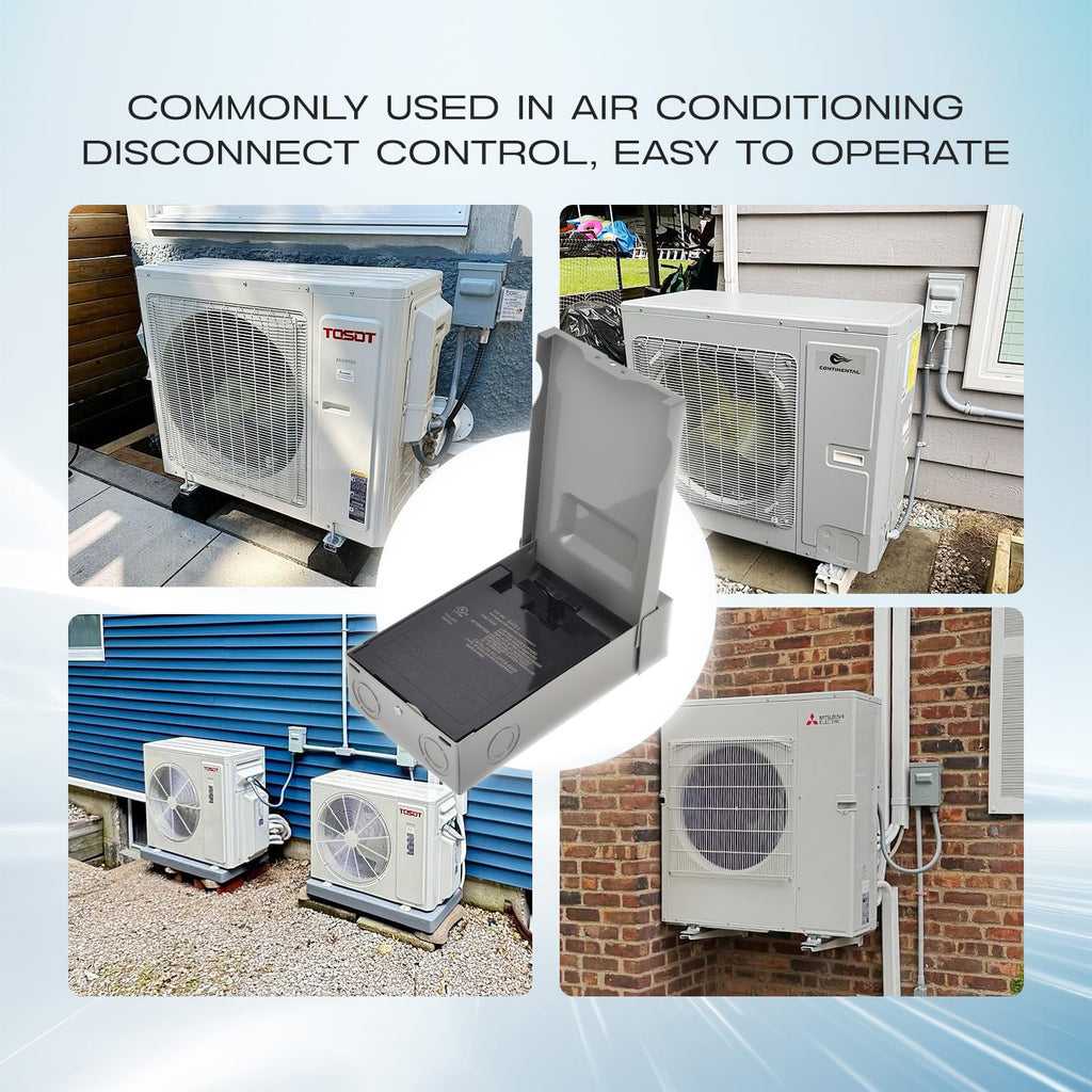 AC Disconnect Box Outdoor, CNAODUN 60 Amp Disconnect 120/240 Volt 2 ...
