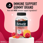 Airborne Immune Support Gummies, Assorted Fruit Flavor, 63 Ct - 750 mg Vitamin C + Vitamins A, D & E + Zinc, Selenium, and Manganese | with Herbal Blend | Naturally Flavored