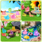 LOVEXIRAN 200PCS Luminous Mini Resin Animals, Small Animal Figures to Hide