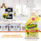 OdoBan Ready-to-Use Disinfectant and Odor Eliminator, Set of 4 Spray Bottles, 32 Ounces Each, Citrus Scent