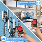 COLOR TREE EMF Meter Rechargeable Electromagnetic Field Upgrated 3-in-1 Radiation Detector Handheld Digital LCD Temperature Measure - Tester for Home Inspections - Outdoor and Ghost Hunting