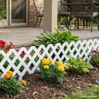 LaLaGreen Garden Edging Border (23x8.5in, 10 Pack) White Plastic Fence