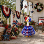 Allyix 4th of July Patriotic Porch Goose Outfits for 23 Inch Lawn Statue