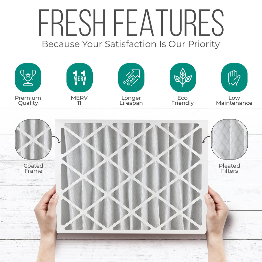 20x25x4 Furnace Filters, FC100A1037 Filter Replacement, Merv 11 Filter Media with Homequip Disposal Bag (2 Pack)