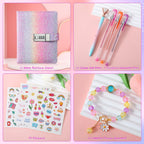 JIALILI Diary with Lock for Girls, Password Locked Journals for Teen Girls, Secret Diary Gifts for 9 10 11 12 Year Old Girls, Kids Journals Set for Ages 8-12 Teenage