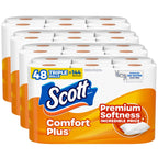 Scott ComfortPlus Toilet Paper, 48 Triple Rolls, 231 Sheets per Roll, Septic-Safe, 1-Ply Toilet Tissue