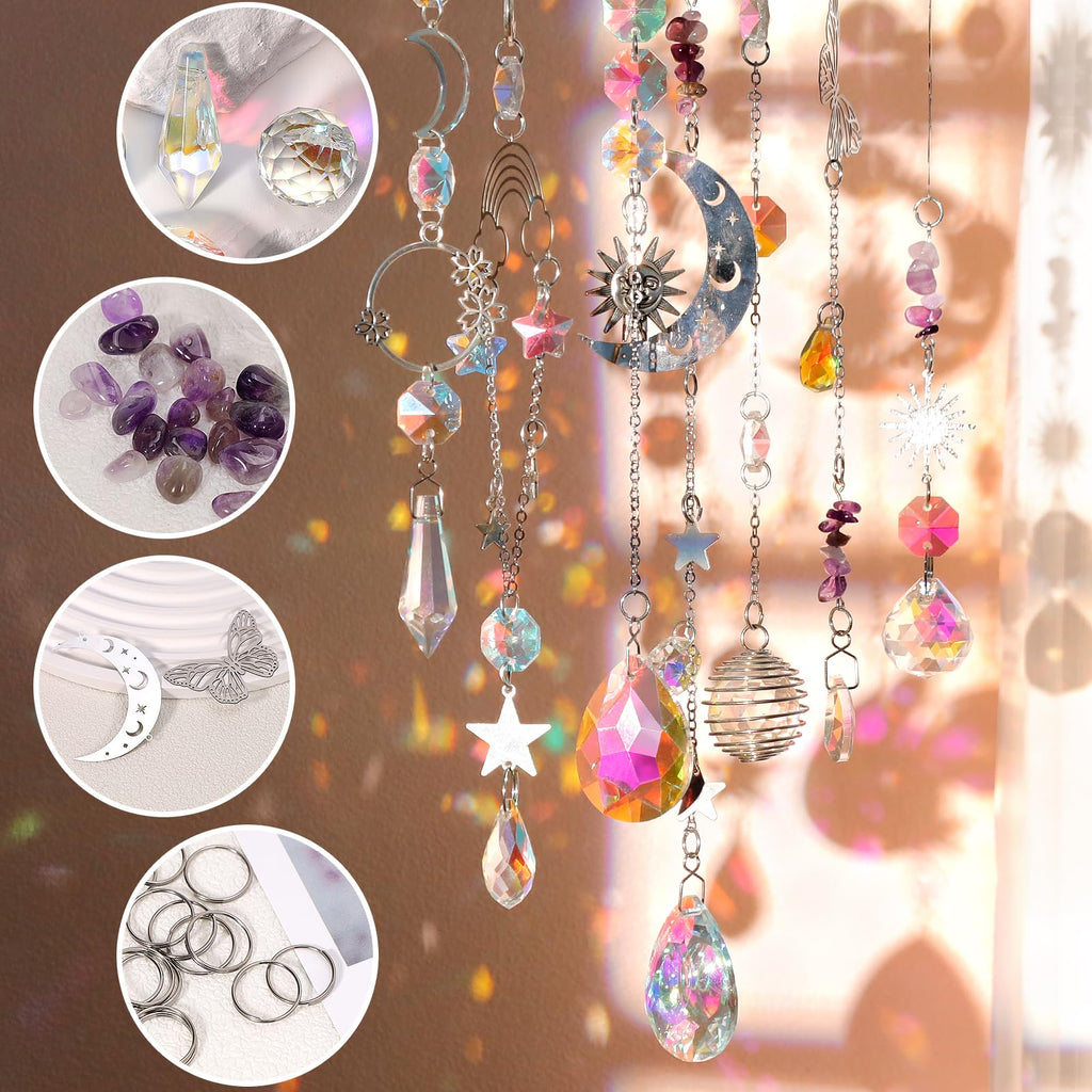 400Pcs DIY Suncatcher Making Kits,Crystal Suncatcher Prism Kit