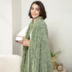 Aganear Fleece Throw Blanket for Couch Sofa 50"x60" Sage Green
