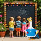 Vzuito Back to School Porch Goose Outfits 23"/ 17'' Lawn Goose Teacher Clothes Cemment Geese Costume Garden Yard School Classroom Decor