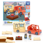Tile Town Bluey Heeler Camper Magnetic Tile Set with Bluey and Bandit Figures, Magnetic Building Set, Interactive Construction Toy, Safe and Creative Magnet Tiles, Buildable Tile Sets for Kids 3+