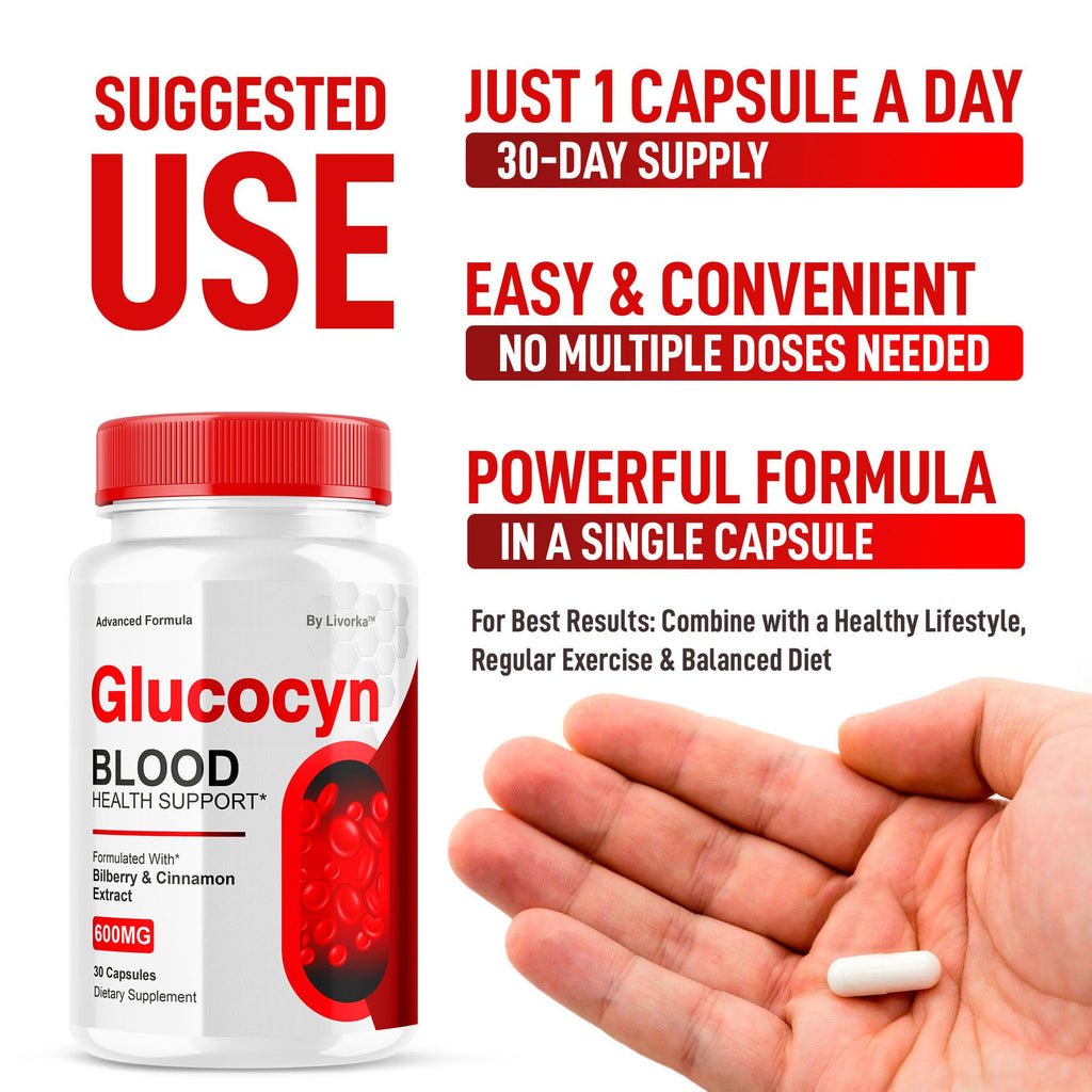 (3 Pack) Glucocyn - Glucocyn Capsules Glycogen Support, Official Gluco Cyn Supplement Pills Health & Wellness All Natural Ingredients, Glucosyn Plus Premium Advanced Formula, 90 Capsules for 3 Months