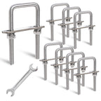 SRZTXU 8 Sets M8 Square U-Bolts,u-Bolts 1.5 inch Wide,304 Stainless Steel Square u-Bolts,with Nuts,Bolt Plate and washers (8, M8 x 40mm x 100mm)