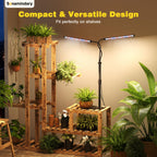Sonamindary Grow Lights for Indoor Plants, Full Spectrum, Dual Head Tripod
