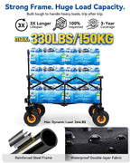 Hikenture Beach Wagon with Balloon Wheels, 7.5“ Big Wheel Collapsible Wagon
