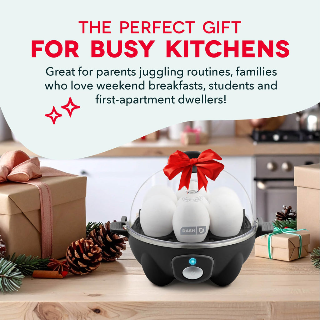 Dash Rapid Egg Cooker, 7 Eggs, Hard Boiled, Poached & Omelettes, Black