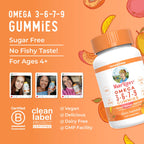 MaryRuth Organics Vegan Omega 3 6 7 9 Gummies | Up to 4 Month Supply | Omega 3 Supplement with Flaxseed Oil | Omega 3 Gummies | No Fish Taste | Non-GMO | 120 Count