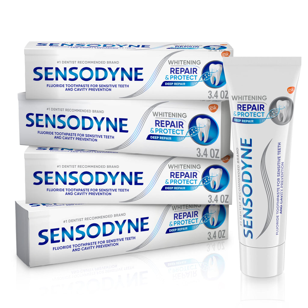 Sensodyne Repair and Protect Whitening Toothpaste, 3.4 oz (Pack of 4)