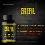 Erefil Supplement Capsules, Advanced Erefil Natural Pills - Maximum Strength, All Natural Performance, Stamina and Energy Support, Ere Fil Overall Health and Wellness Support Reviews (3 Pack)