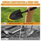 Garden Shovels for Digging, 31 Inch Small Shovel, Heavy Duty Metal Digging Shovel with D-Handle Grip, Short Kids Shovels for Digging, Mini Spade Shovel for Gardening, Camping, Beach, Car, Snow Removal
