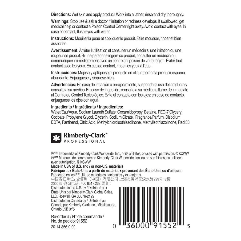 Scott Professional Hand Soap with Moisturizers, 6 Refills, 1.0 L (91552)
