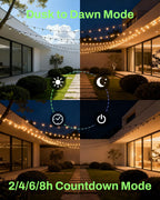BN-LINK Outdoor Timer with Remote Control, Dusk to Dawn Light Sensor, Waterproof Plug-in Timer Outlet, 2 Grounded Outlets, 100ft Range, Perfect for Christmas & Halloween Lights, 15A 1/2HP ETL,2pack