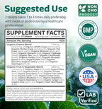 USDA Organic Super Greens Supplement - Organic Greens Fruits and Vegetable Supplement for Adults with 28 Superfood Complex with Superfruits Roots Herbs & More - Vegan & Non-GMO (Up to 3 Month Supply)
