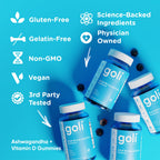 Goli Ashwagandha Gummies with KSM-66 and Vitamin D - Premium Root Extract - Vegan, Non-GMO - Mixed Berry Flavor - 60 Count (5-Pack, 300 Total)