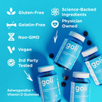 Goli Ashwagandha Gummies with KSM-66 and Vitamin D - Premium Root Extract - Vegan, Non-GMO - Mixed Berry Flavor - 60 Count (2-Pack, 120 Total)