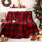 Electric Heated Sherpa Buffalo Plaid Christmas Throw 8 Heating Levels