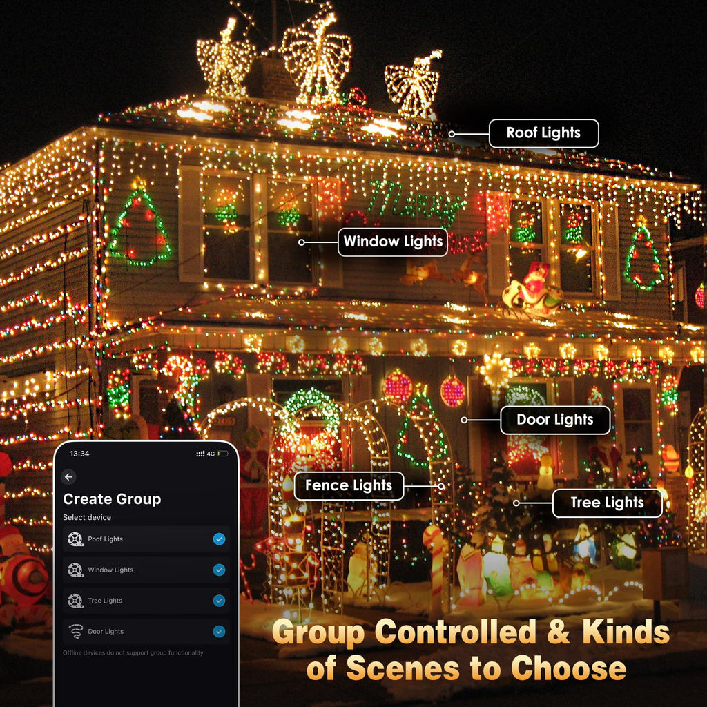 Smart Color Changing Christmas Halloween Tree Light String 66 FT 200 LED