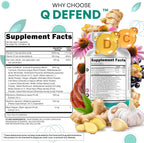Q Defend Quercetin Supplement with Zinc Vitamin C Vitamin D Elderberry Turmeric Black Pepper Garlic Ginger Sea Moss Lysine Stinging Nettle Reishi Immune Support 60 Capsules Pack of 2 by Clean Nutra