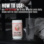 Ekkovision Creatine Monohydrate Powder, Micronized, Unflavored, Pre Workout & Post Workout Supplement for Men and Women, Energy Support, Easy to Mix in Shakes, Smoothies & Beverages, 100 Servings