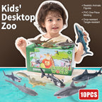 10PCS 5-8" Realistic Shark Figurines Toy for Toddlers 3-5 5-7, Large Ocean Animal Bath Toys for Kids Ages 4-8, Sharks Cake Toppers, Easter Eggs, Birthday Party Favors & Gifts for Boys & Girls