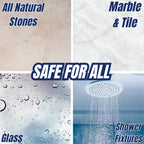 Black Diamond Stoneworks Natural Stone Shower Soap Scum Remover Spray. For Cleaning Bathtubs, Glass Doors, Tubs, Travertine, Marble, Tile. Heavy Duty, Safe Acid-Free Cleaner. Safe for fixtures.
