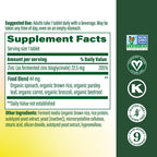 MegaFood Zinc Supplements for Women & Men - Vegan Immune Support Supplement with 22.5 mg High Potency Fermented Zinc Tablets - Made with Real Food - 120 Tablets, 120 Servings