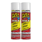 Flex Seal MAX, 17 oz, 2-Pack, White, Stop Leaks Instantly, Waterproof Rubber Spray On Sealant Coating, Perfect for Gutters, Wood, RV, Campers, Roof Repair, Skylights, Windows, and More