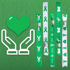 WANDIC Green Ribbon Bracelets, 30 Pcs 5 Styles Mental Health Liver Cancer Awareness Wristbands Adjustable Polyester Wrist Strap Hope Wrist Bands for Public Event, 6.89*0.59in, Polyester, no gemstone